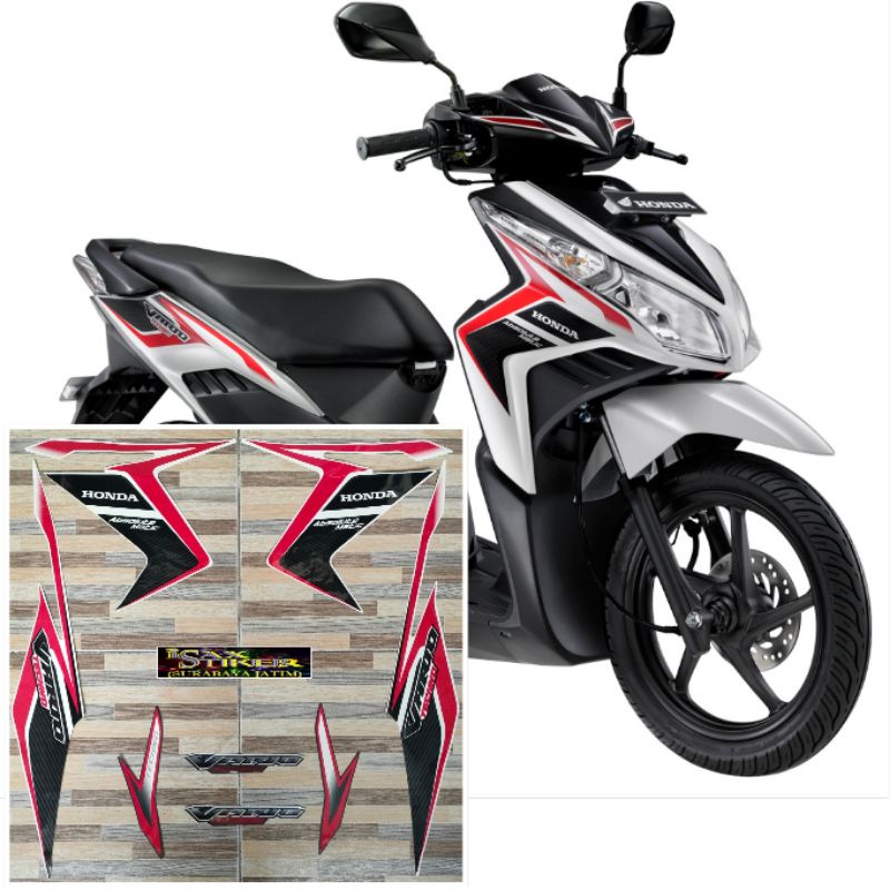 Jual striping original Honda Vario techno 110 putih tahun 2011 2012