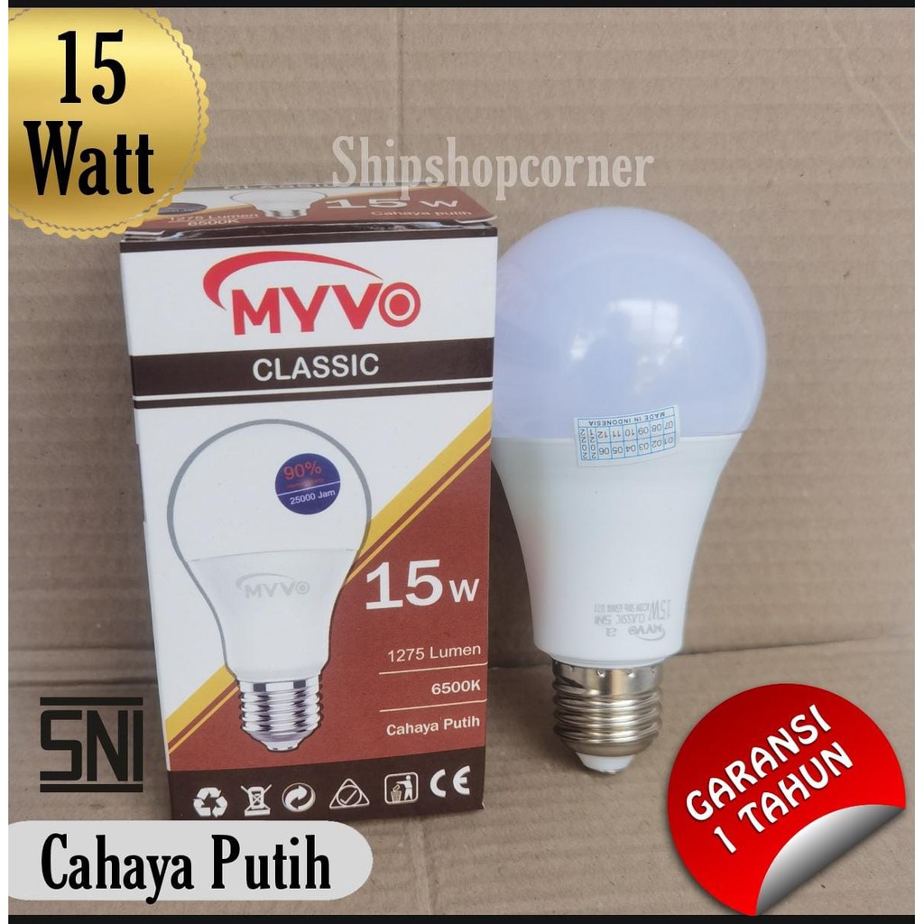 Jual Lampu Led Bulb W Myvo Classic Watt Bergaransi Shopee Indonesia