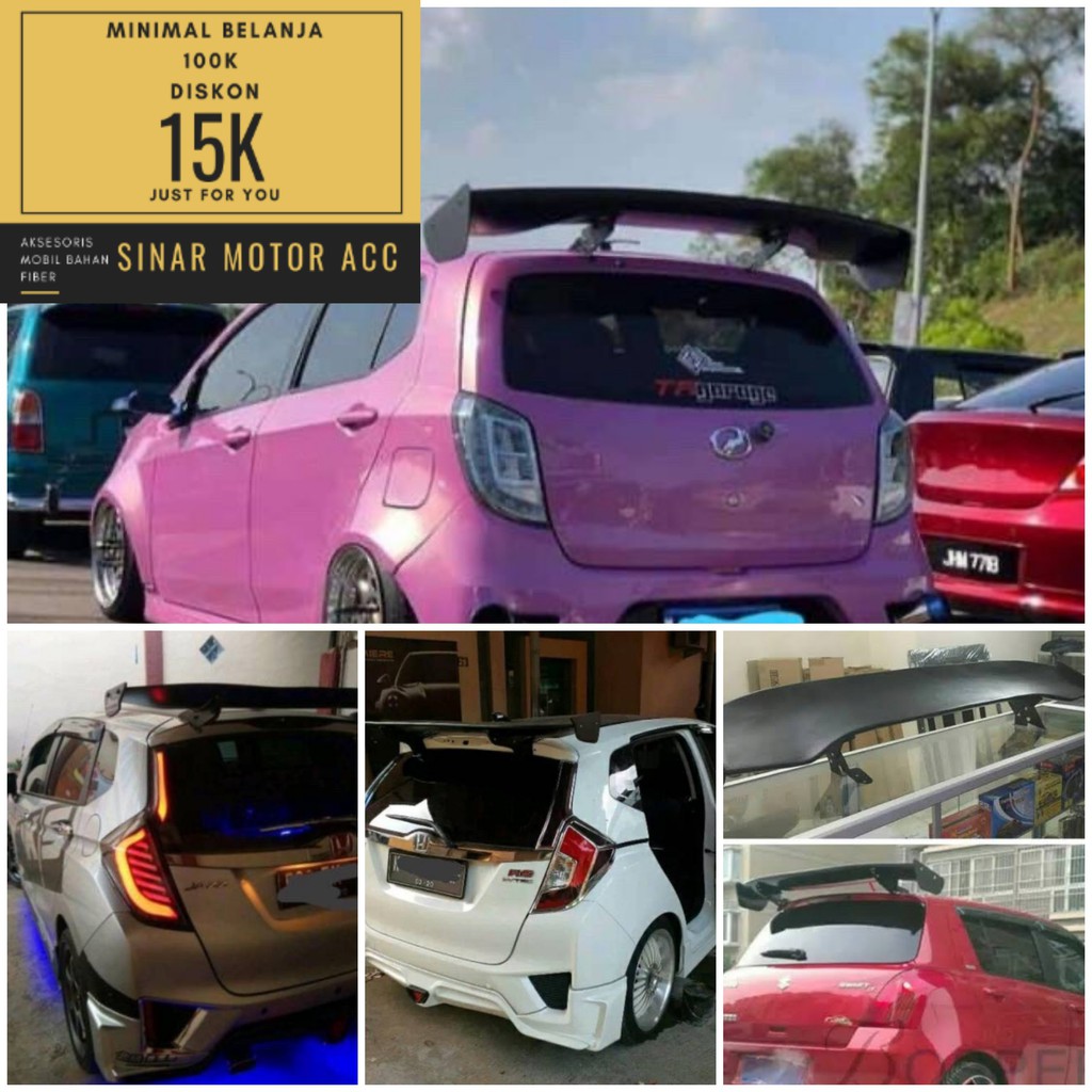 Jual Spoiler modif custom JS Racing Universal tanpa breket atau dudukan ...