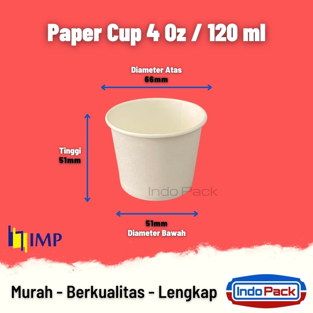 Jual Paper Cup 4 Oz / 120ml Hot @50 Pcs CUP ONLY | Shopee Indonesia