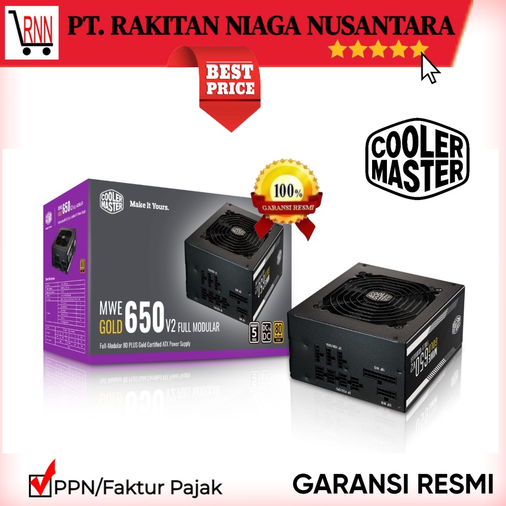 Jual Cooler Master MWE 650W 80+ Gold Full Modular PSU 650W | Shopee ...