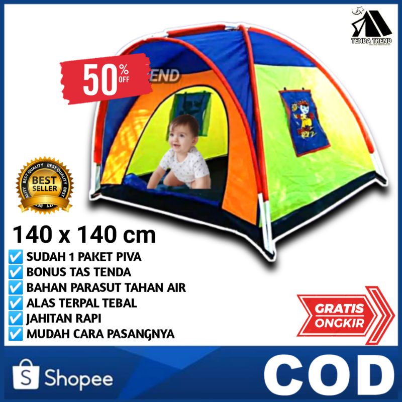 Tenda Spiderman 120X120X85 Cm Bahan Parasut