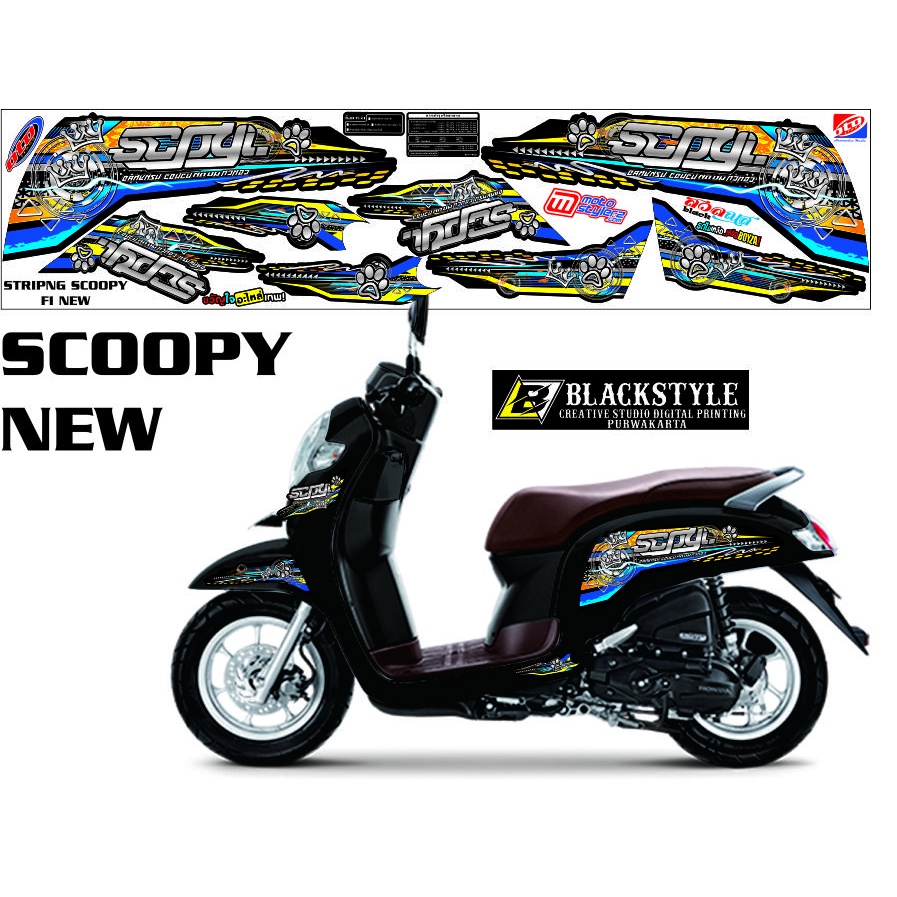 Jual Setiker Striping Universal All Motor Scoopy Fi New Variasi Motip