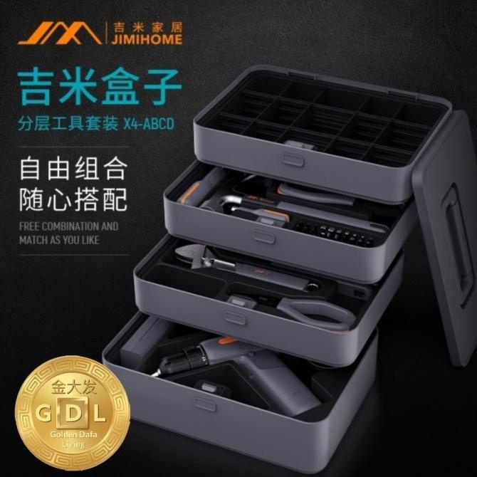 Jual Jimi Multifunction X4-Abcd Hand Tools Box Obeng Palu Screwdriver ...