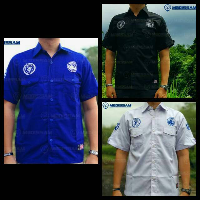 Jual Baju Kemeja Arema Fc Aremania Bahan Drill Full Bordir Murah