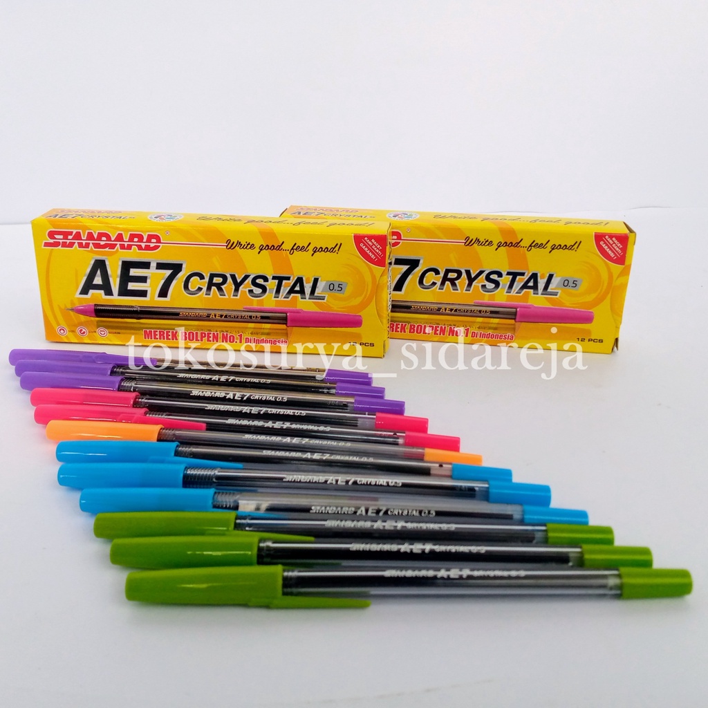 Jual Pulpen Standard Ae Crystal Satuan Bolpen Standard Ae