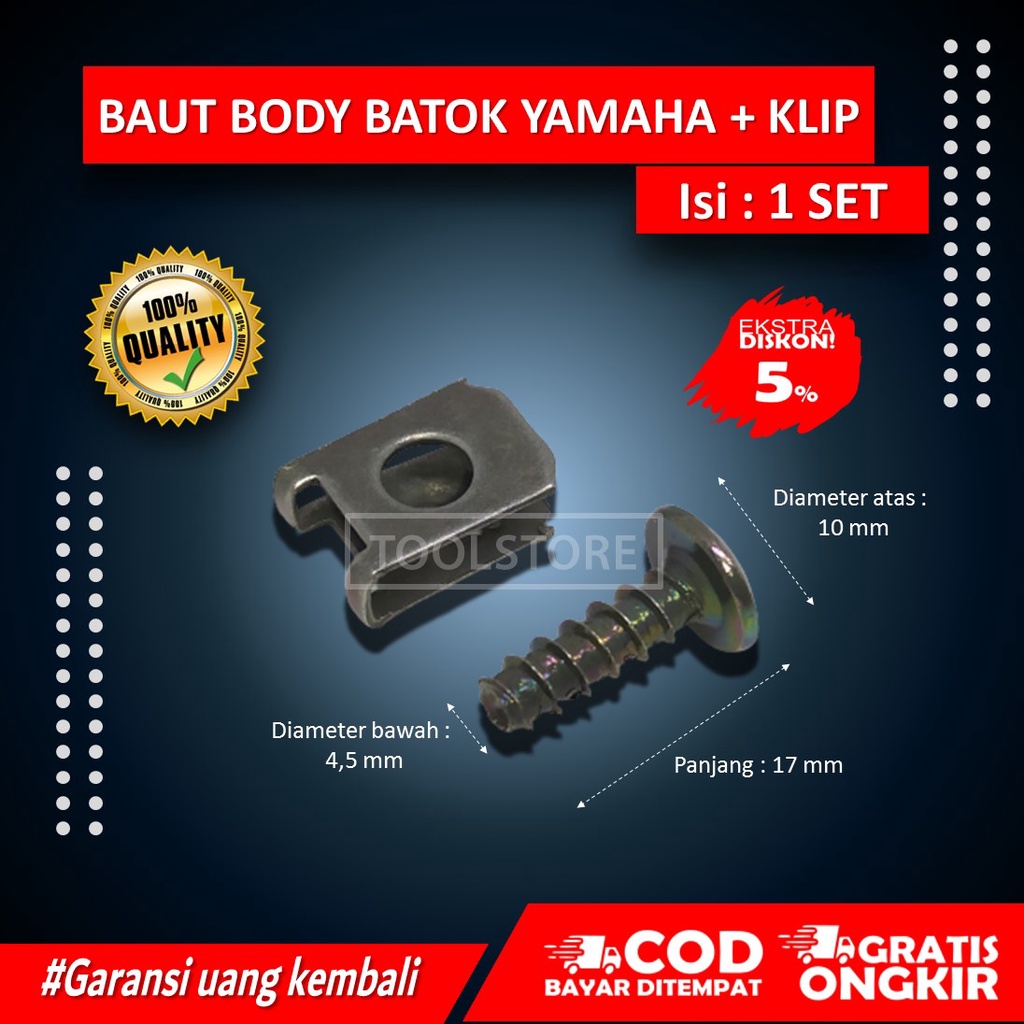 Jual Baut Body Bodi Motor Yamaha Mio / Klip Clip dan Skrup Sekrup Body