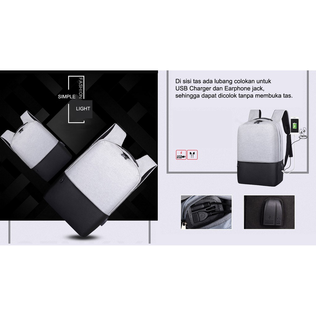 Jual Ransel ukuran 42x30x13cm muat laptop 14' inch, bahan kuat, tali ...