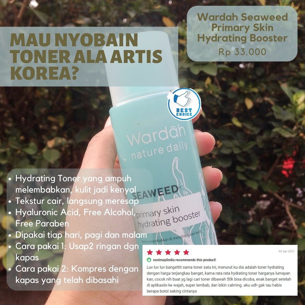 Jual Wardah Seaweed Primary Hydrating Skin Booster (100ml) Shopee