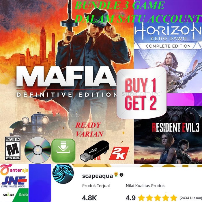Jual NEW Mafia Definitive Edition / MAFIA REMAKE PC + Re 3 + Horizon ...