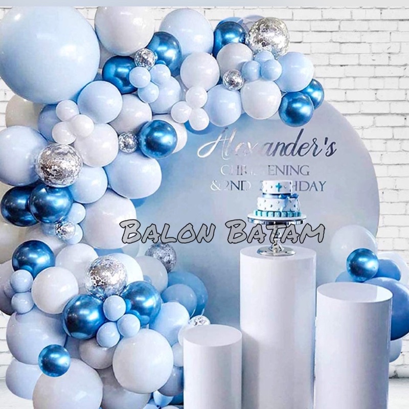 Jual Paket Balon Dekorasi Biru Putih Shopee Indonesia