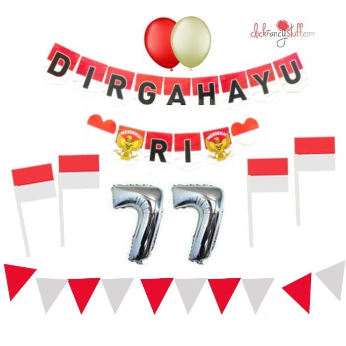 Jual Paket dekorasi Hiasan HUT RI 17 Agustus banner bendera Indonesia