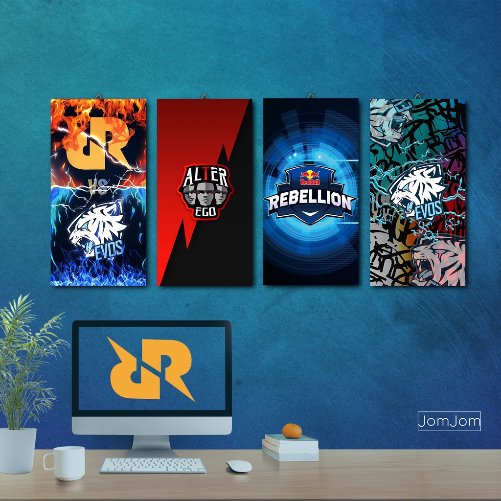 Jual Poster bingkai logo team E-Sport Evos Onic rrq alter ego Bigetron ...