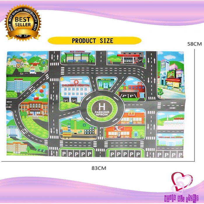 Jual Play Maps Peta Bermain Anak Pretend Play Map Peta Kota Bermain ...