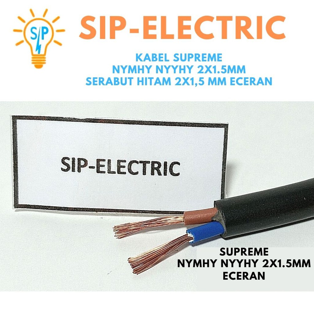 Jual Kabel Supreme Nymhy Nyyhy 2x1 5 Mm Serabut Hitam Supreme Nymhy