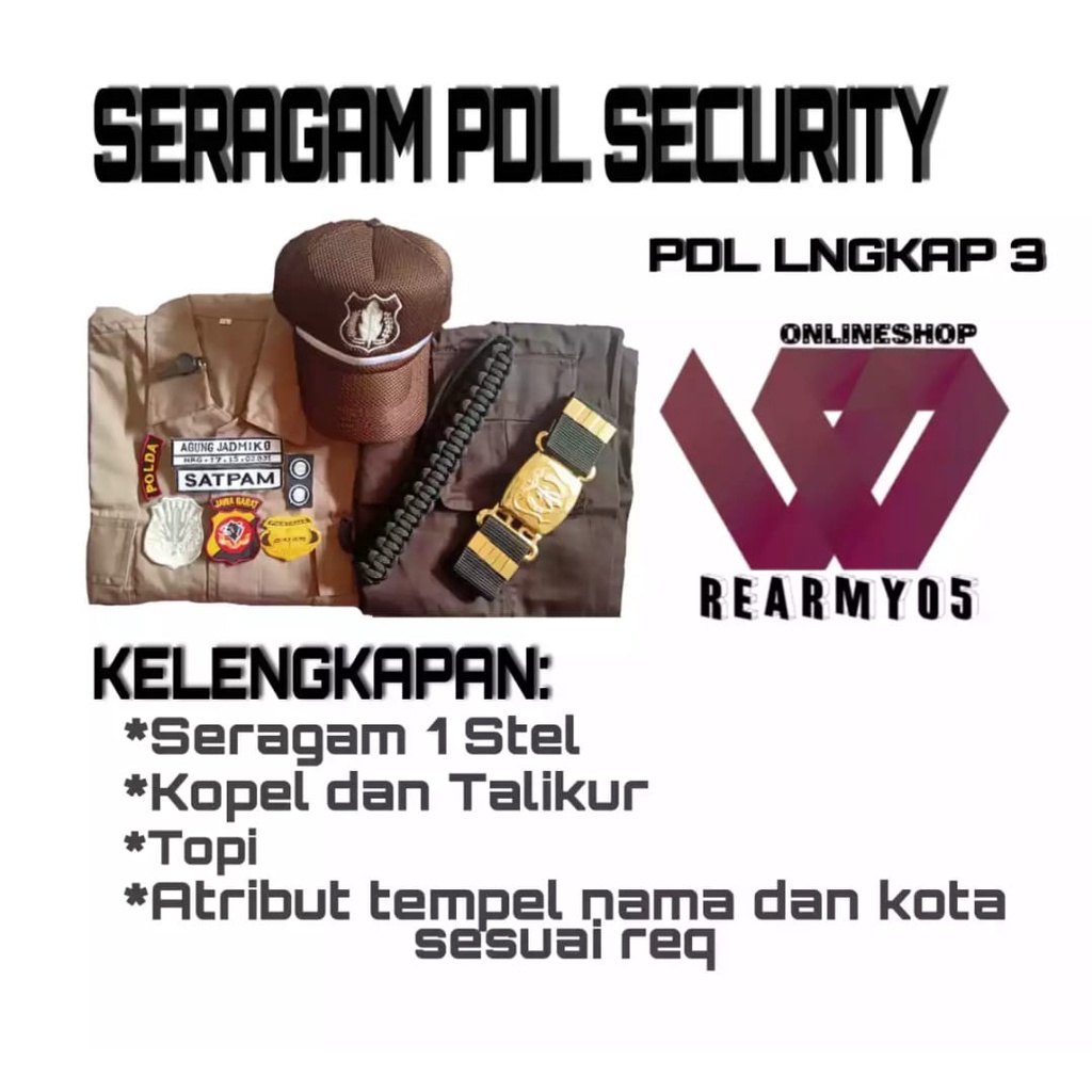 Jual Baju Seragam Pdl Securityseragam Satpam Terbaru 2021seragam Pdl Lengkapkomplit Shopee 