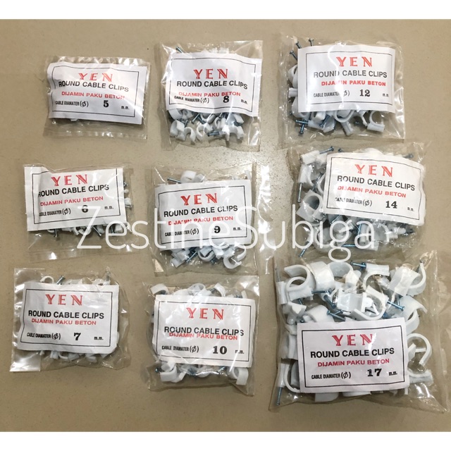 Jual Klem Kabel Paku Beton Round Cable Clips Ukuran Lengkap Yen