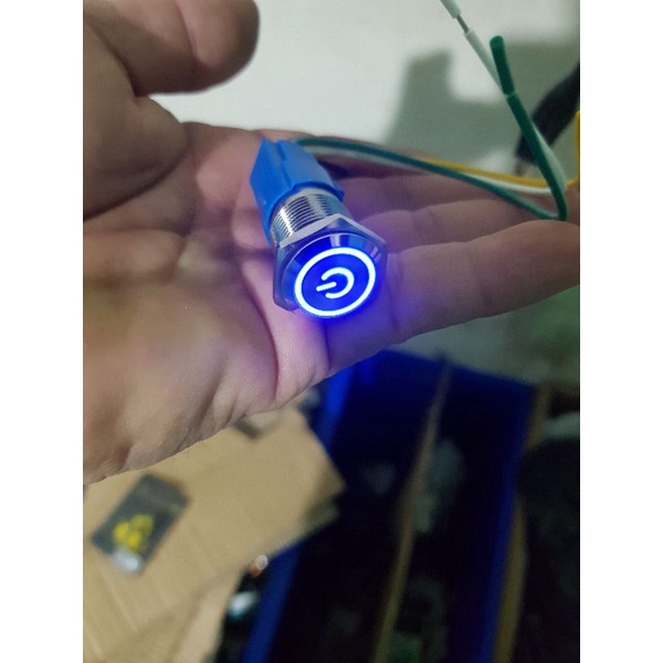 Jual saklar LED STAINLES tombol on of push button metal+soket dan kabel ...