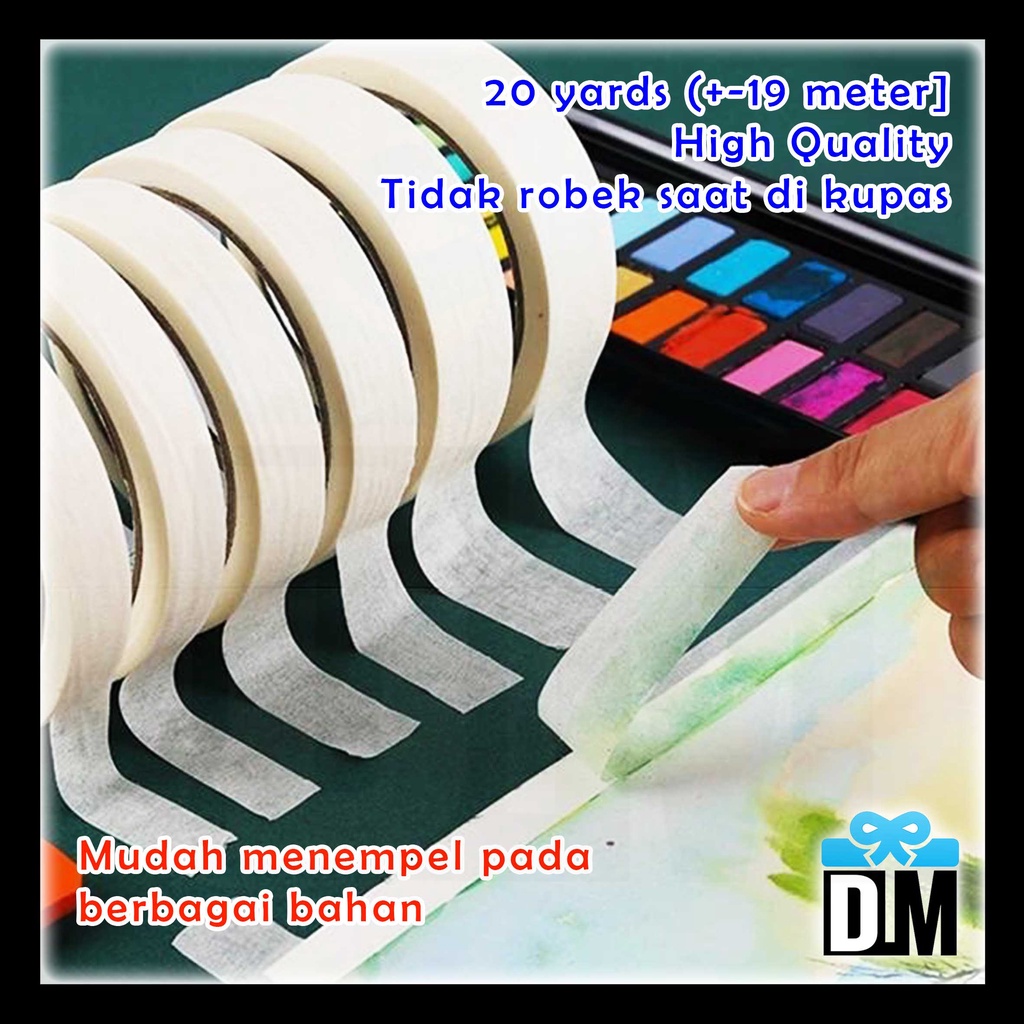 Jual MASKING TAPE 12mm Solasi Lakban Selotip Label Sticker Roll Kertas ...