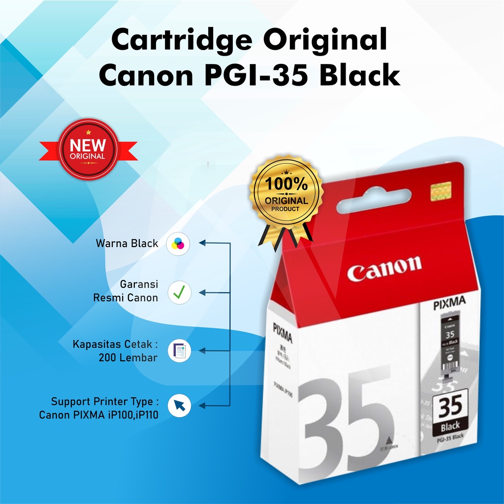 Jual Tinta Canon Pgi Black Original Ink Cartridge Shopee Indonesia