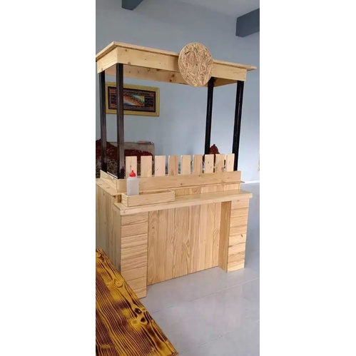 Jual Gerobak Jualan Stand Booth Kayu Jati Belanda meja stand makanan
