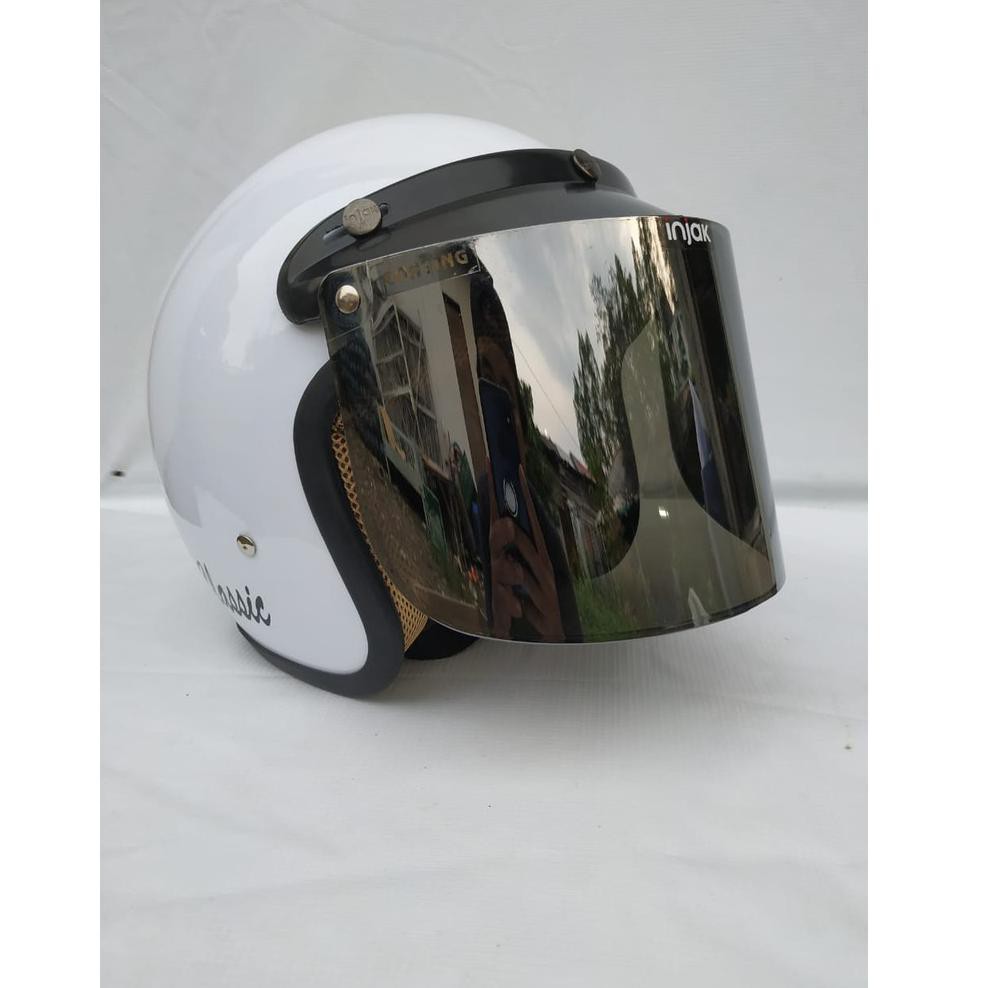 Jual Vl Code Helm Bogo Classic Retro Untuk Orang Dewasa Warna Putih Glossy T U Kekinian