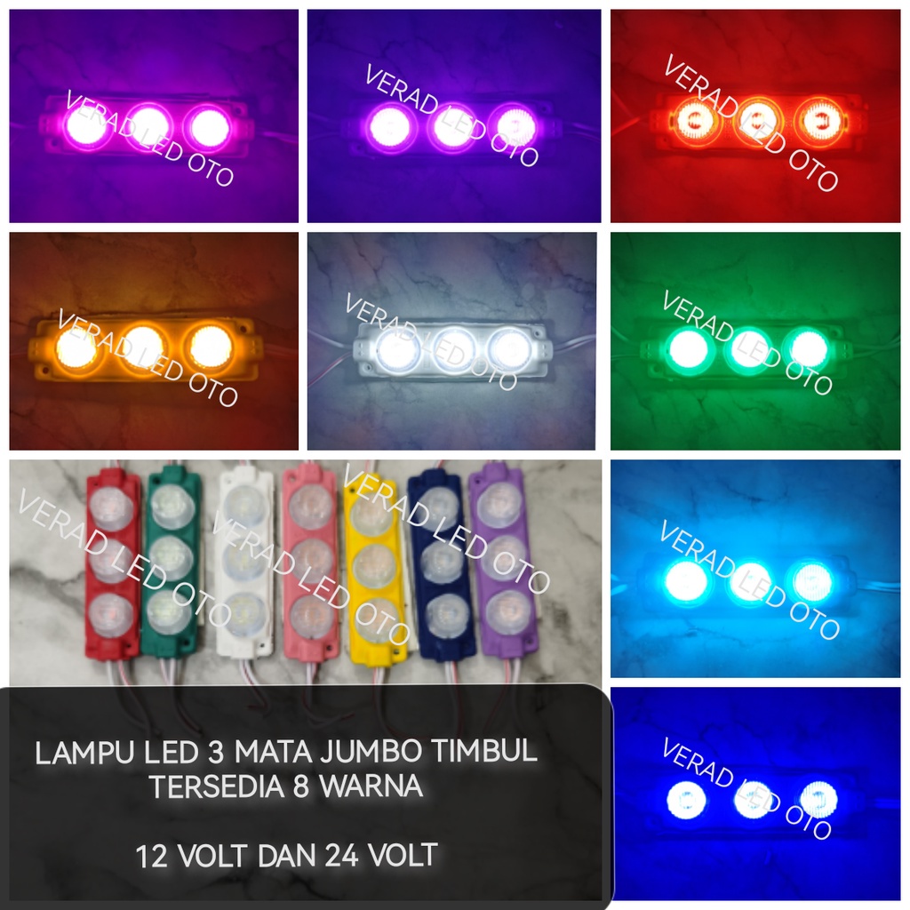 Jual Modul Led Lampu Kolong Mobil Motor Truk Lampu 3 Mata Jumbo Timbul