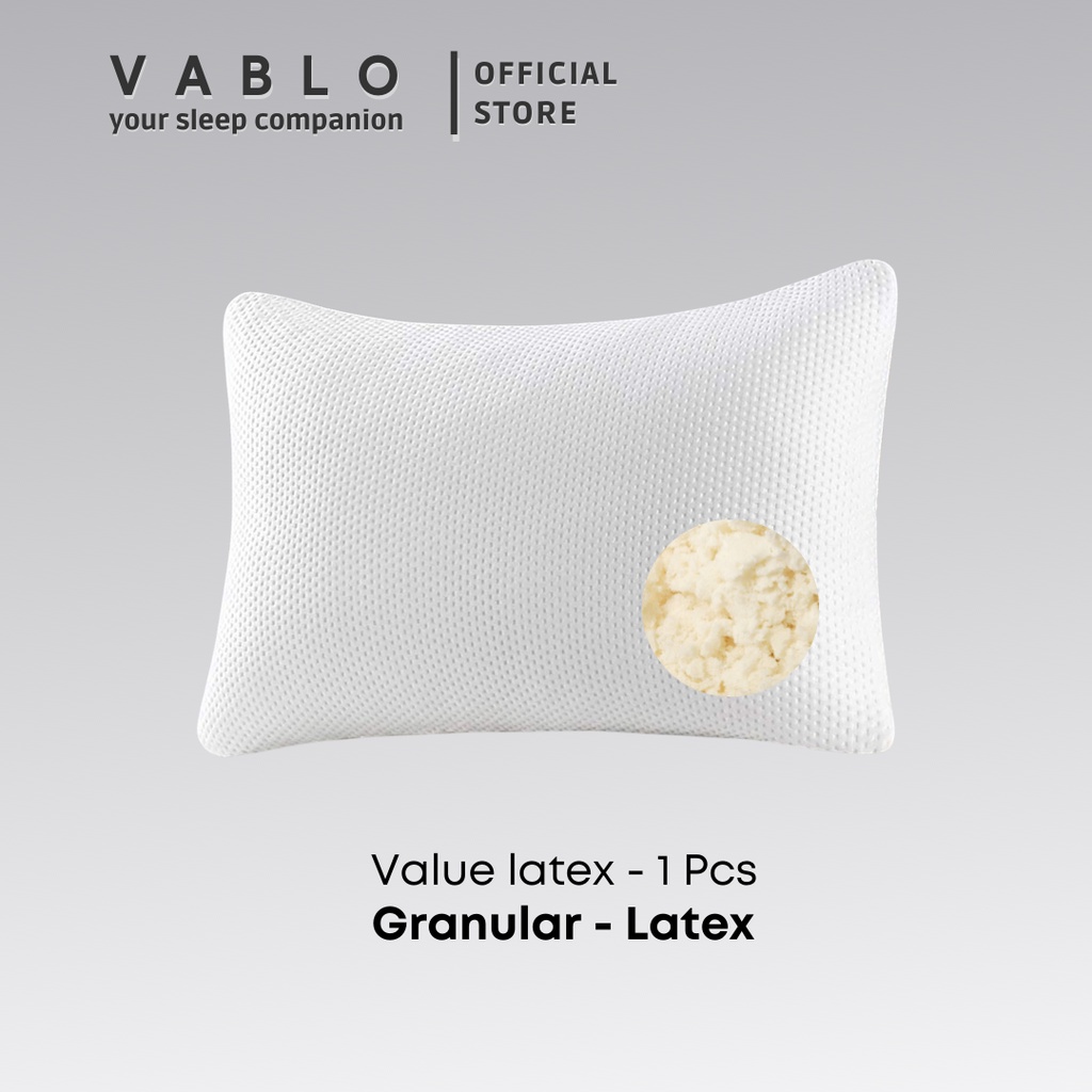 Granulated latex outlet pillow