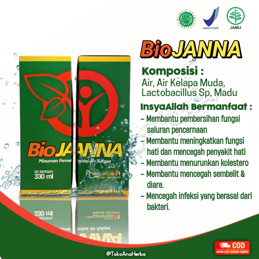 Jual Biojanna Bio Janna Minuman Herbal Fermentasi Air Kelapa 330ml Shopee Indonesia 8550