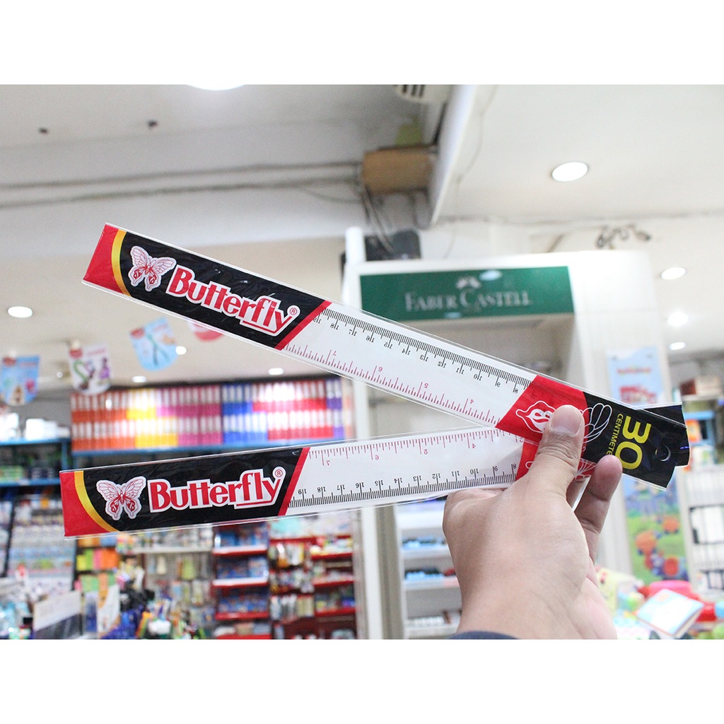 Jual BUTTERFLY - RULER / ROL / PENGGARIS PLASTIK 30 CM | Shopee Indonesia
