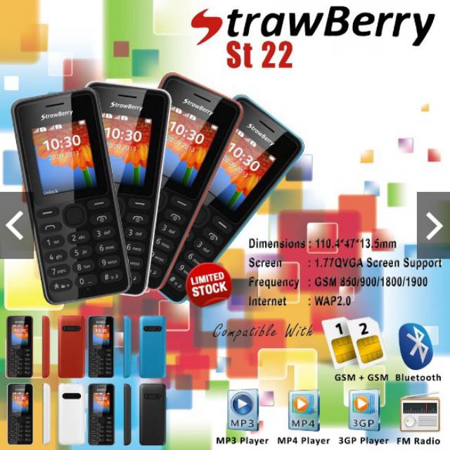 Jual Hp Strawberry St22 Baru dan lengkap box batray charger bergaransi ...