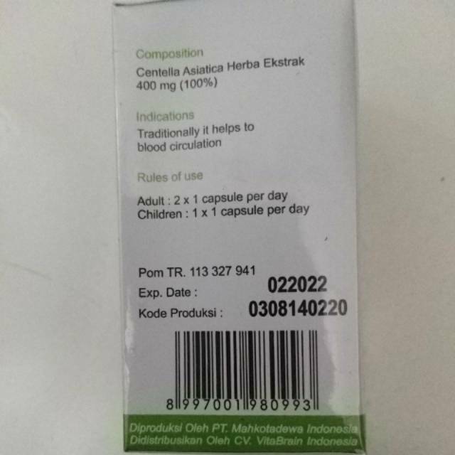 Jual Vitabrain Vitabrain Centela Vitabrain Indonesia vitamin otak