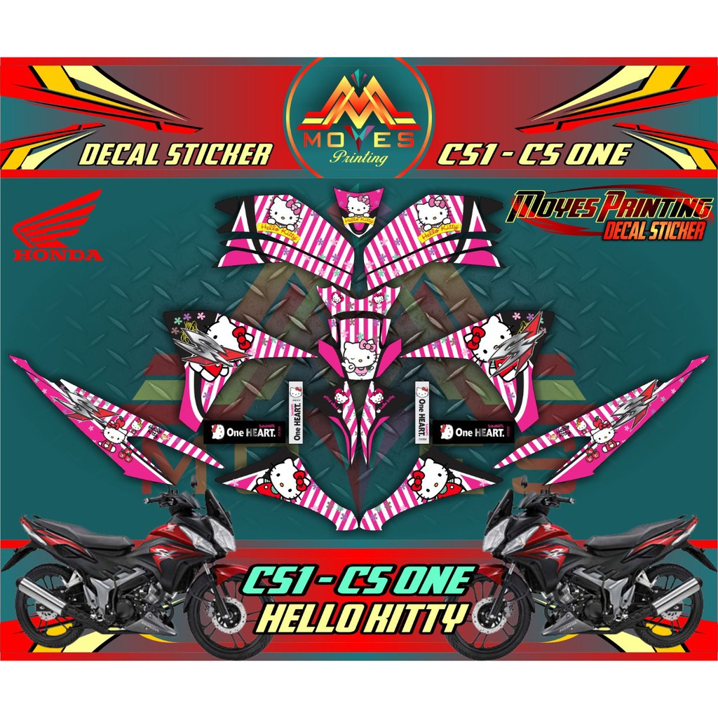 Jual decal motor honda cs1 motif hello kitty pink lucu full body decal ...