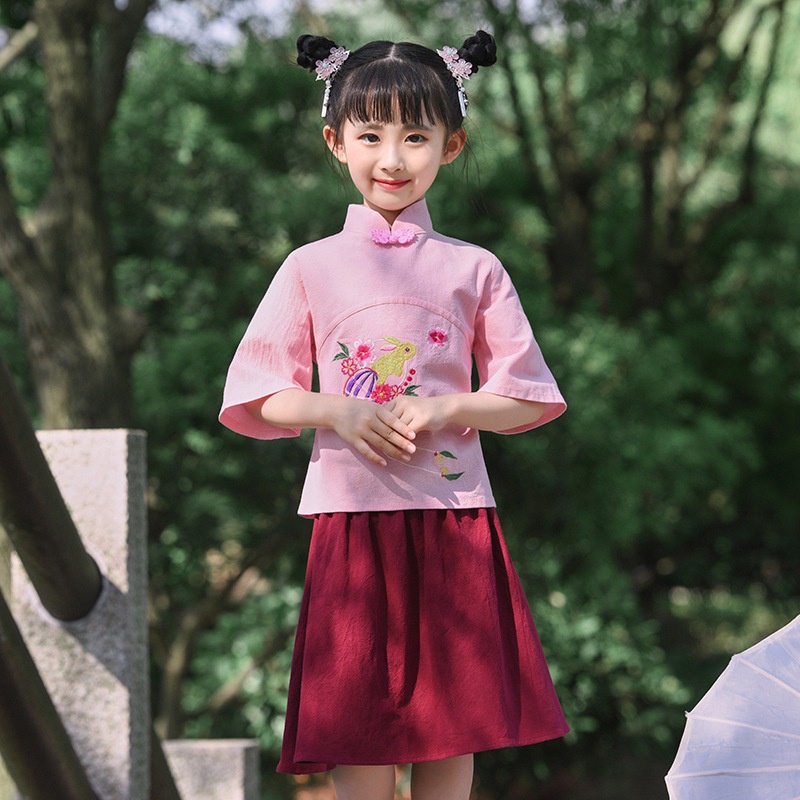 Jual Cheongsam Anak Baju Cina Anak Pakaian Hanfu Anak Perempuan Dua
