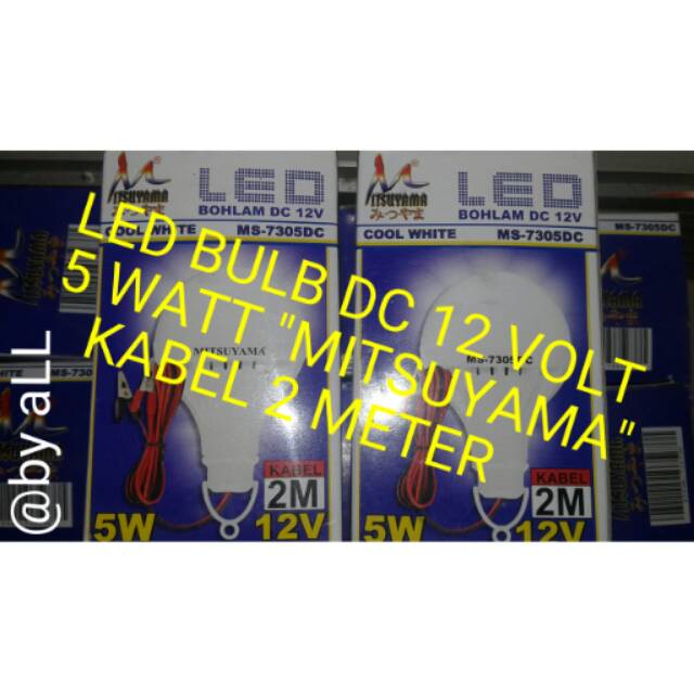 Jual Lampu Led Bulb Watt Dc Volt Mitsuyama Capit Accu Kabel Meter Shopee Indonesia