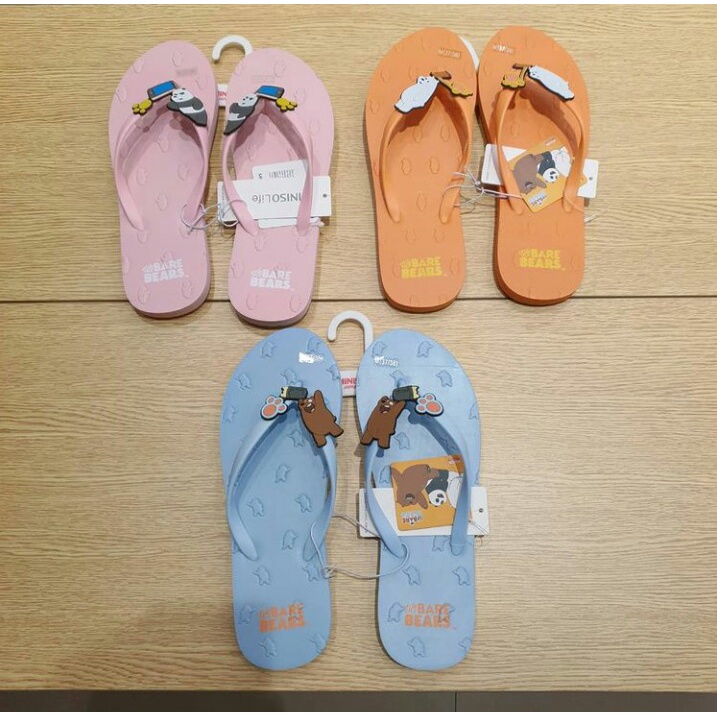 Jual Miniso Naked Bear Lady Flip Flops Sandal Flip Flops Ready Stock Shopee Indonesia