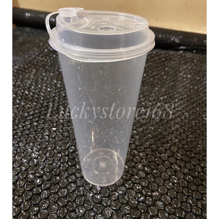 Jual Gelas Plastik 24oz 700ml Tutup Pp Cup Injection Reusable Thinwall Tebal Bubble Cheese 4575