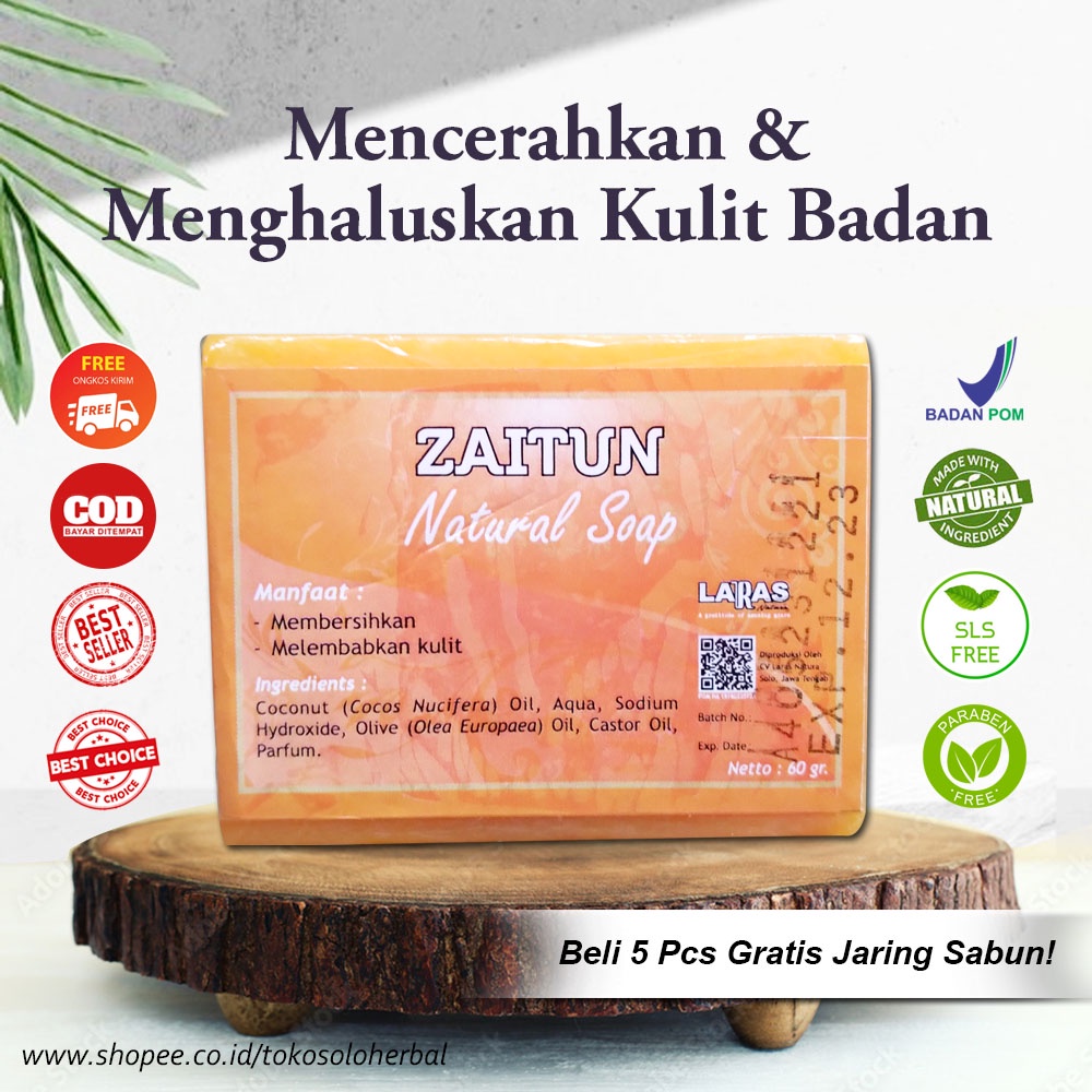Sabun Zaitun Mencerahkan Kulit Melembutkan Membersihkan Kulit BPOM 60gr
