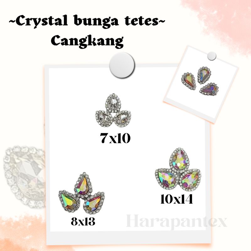Jual Crystal Bunga Permata Tetes/Diamond Cangkang/Model Air Tetes/10 ...