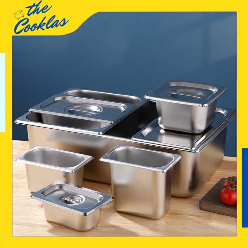 Jual Food Pan Stainless Steel + Tutup | Wadah Bahan Makanan Peralatan ...