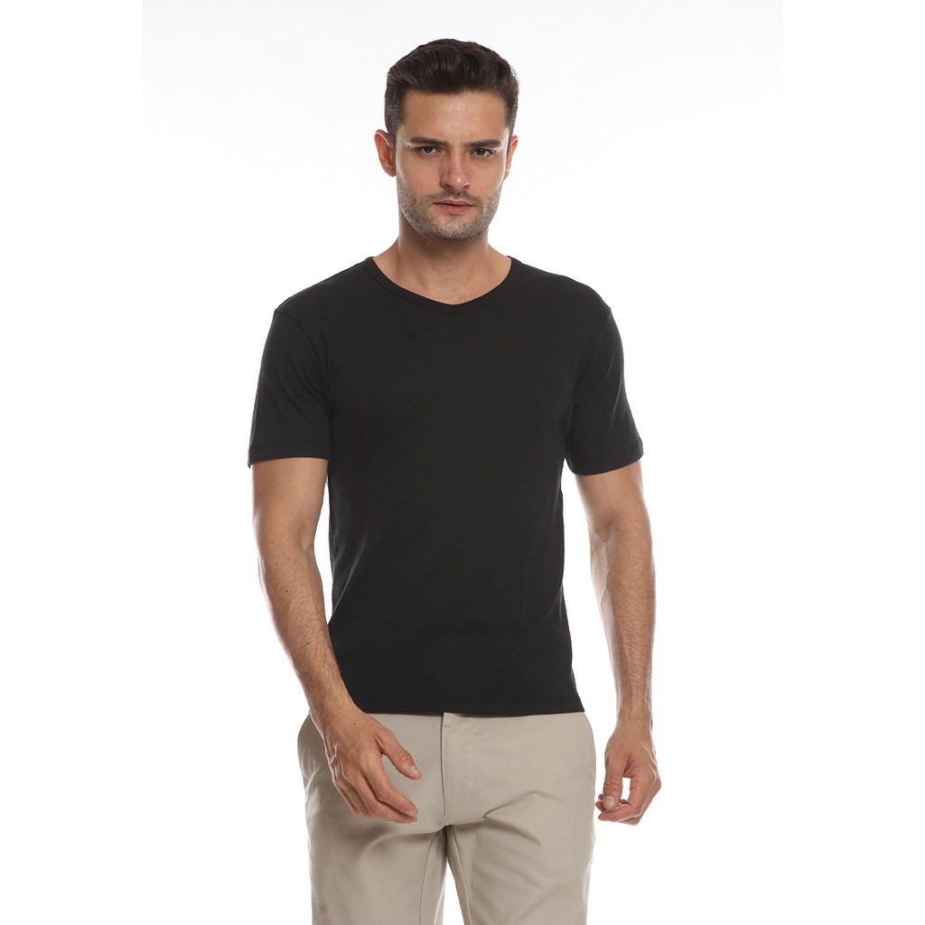 Jual MANZONE Kaos Pria Lengan Pendek Vineck-Black | Shopee Indonesia