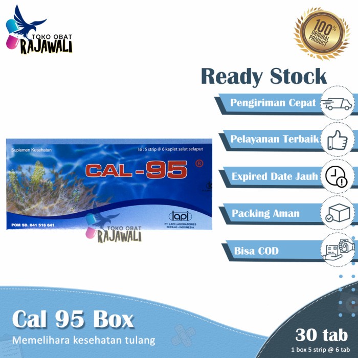 Jual PROMO Cal-95 vitamin tulang perbox ( 5 strip @6 kaplet) | Shopee ...