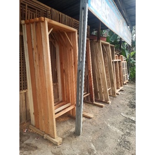Jual kusen pintu kayu mahoni / kayu bengkirai / kayu laban / kusen