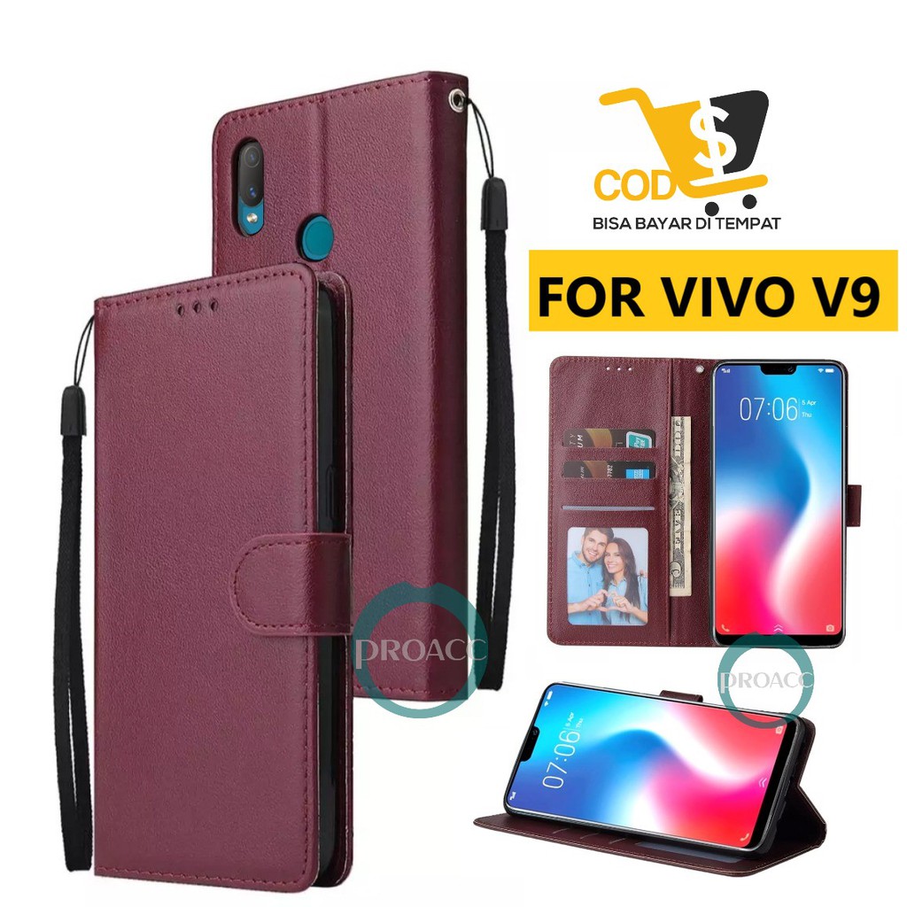 Jual CASE HP FLIP WALLET for VIVO V9 Premium FLIP CASE Casing hp