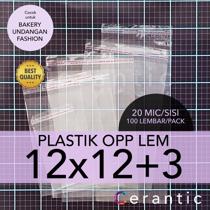 Jual Opp Lem 12 X 12 3 Cm Plastik Bening Seal Bungkus Roti Undangan 12x12 Shopee Indonesia 5403