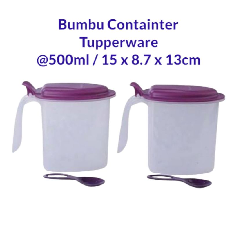 Jual bumbu container tempat bumbu shelf saver tupperware dengan sendok ...