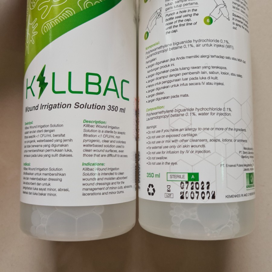 Jual KILLBAC 350Ml Pembesih Luka Cairan Pencuci Luka Wound Irrigation ...