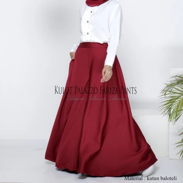 Celana Kulot Wanita Fariza Palazzo Pants Bahan Baloteli Payung Lebar Panjang 100cm Bisa Potong