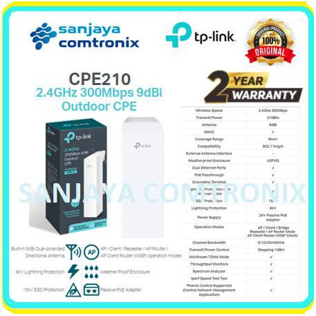 Jual Tplink Cpe210 2.4Ghz 300Mbps 9Dbi Outdoor Cpe | Shopee Indonesia