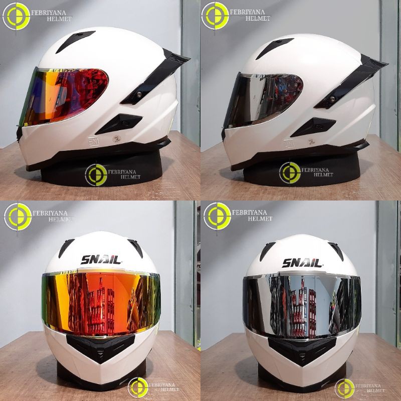 Jual HELM SNAIL FFS1 SOLID WHITE FULLFACE SNAIL FFS1 Shopee Indonesia